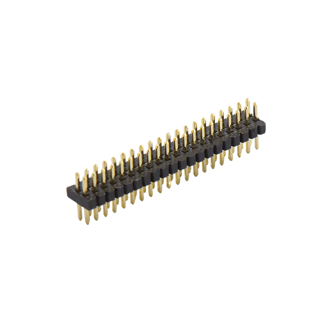 Pitch 1.00mm 180° 双排 DIP排针 塑高1.0mm PC1.6